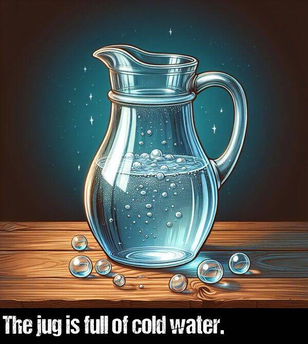 cold: The jug is full of cold water.