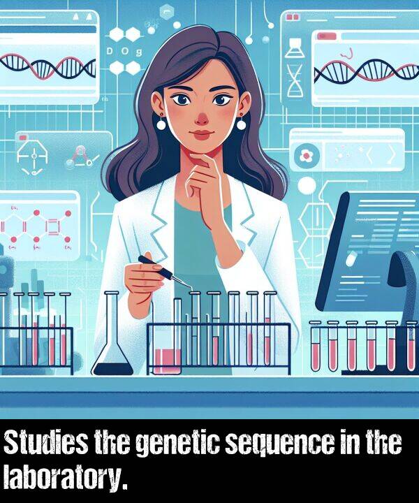 laboratory: Studies the genetic sequence in the laboratory.