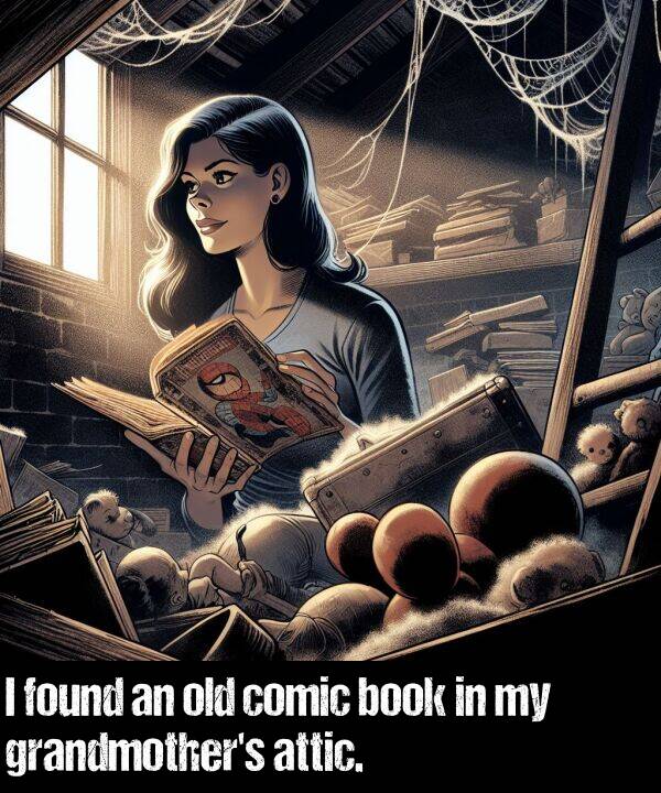 book: I found an old comic book in my grandmother's attic.