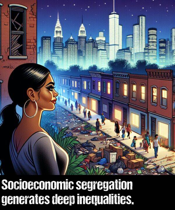 inequalities: Socioeconomic segregation generates deep inequalities.