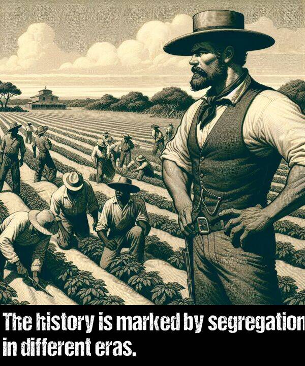 history: The history is marked by segregation in different eras.