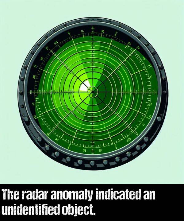 object: The radar anomaly indicated an unidentified object.