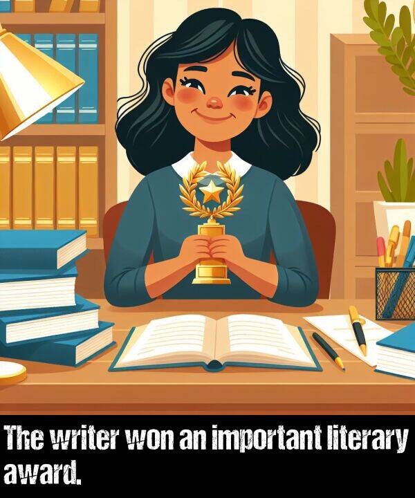 literary: The writer won an important literary award.