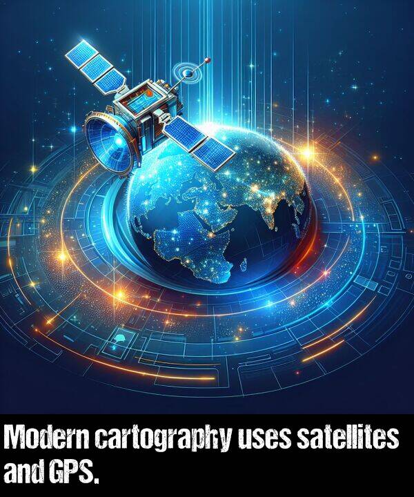 and: Modern cartography uses satellites and GPS.