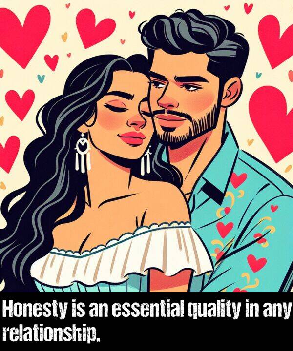 relationship: Honesty is an essential quality in any relationship.