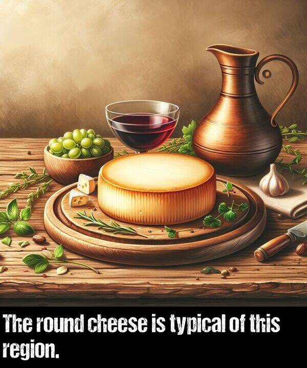 round: The round cheese is typical of this region.