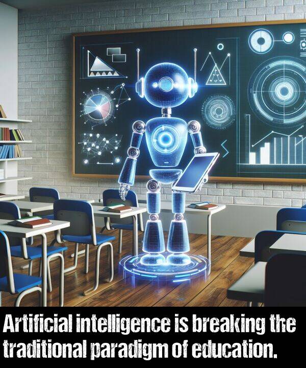 intelligence: Artificial intelligence is breaking the traditional paradigm of education.