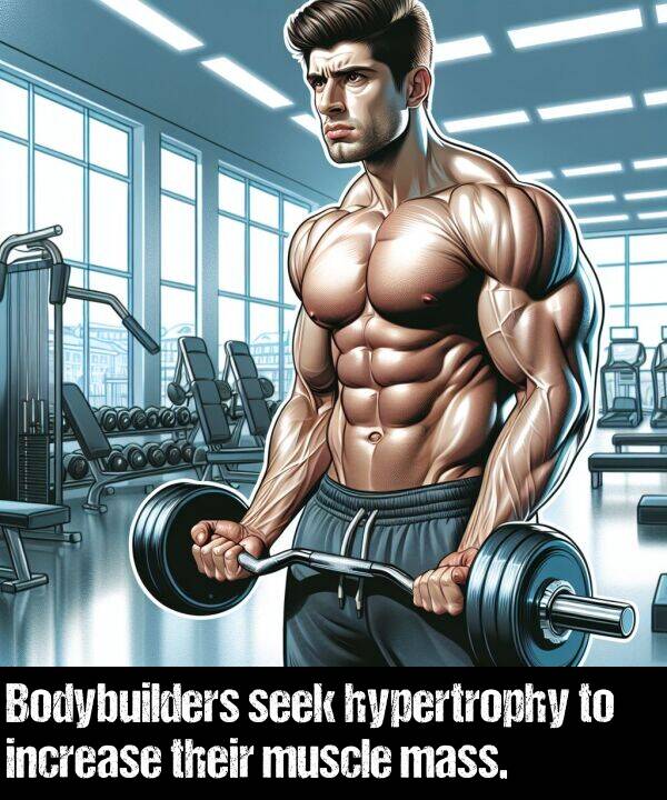 their: Bodybuilders seek hypertrophy to increase their muscle mass.