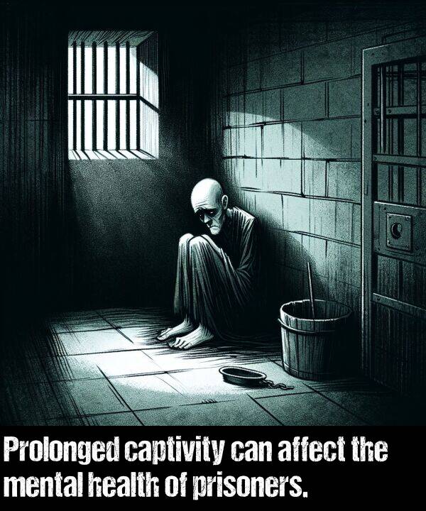 mental: Prolonged captivity can affect the mental health of prisoners.