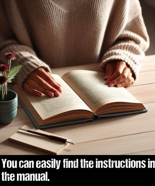 can: You can easily find the instructions in the manual.