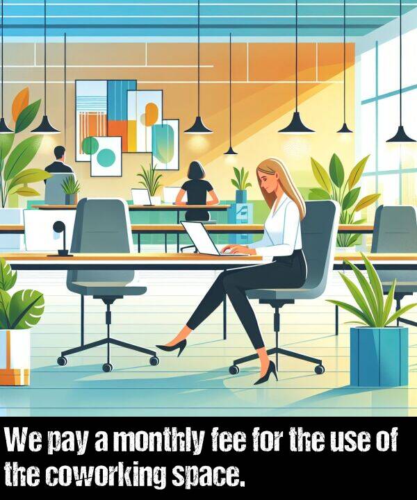 use: We pay a monthly fee for the use of the coworking space.