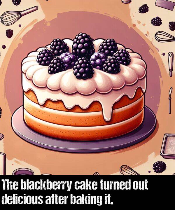 out: The blackberry cake turned out delicious after baking it.