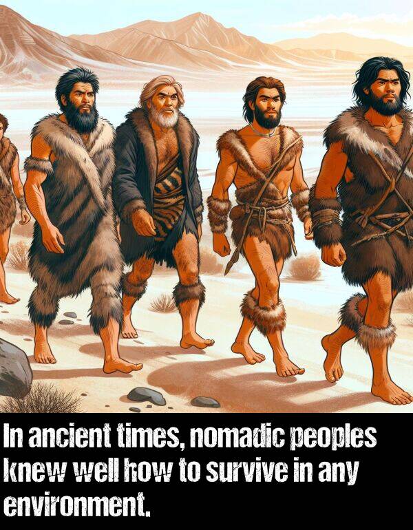 peoples: In ancient times, nomadic peoples knew well how to survive in any environment.