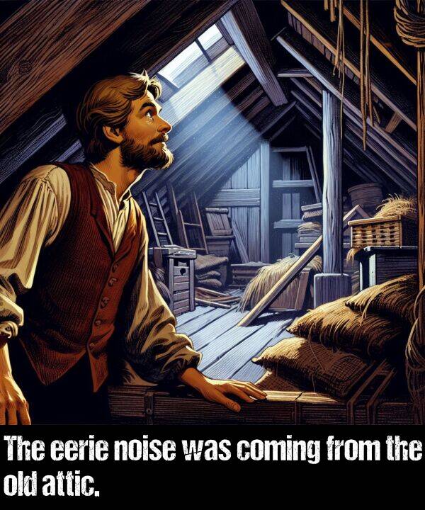 old: The eerie noise was coming from the old attic.