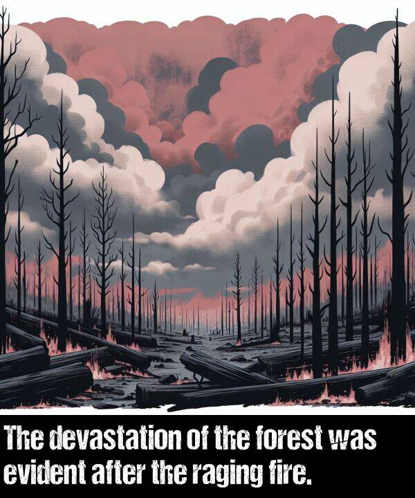 after: The devastation of the forest was evident after the raging fire.