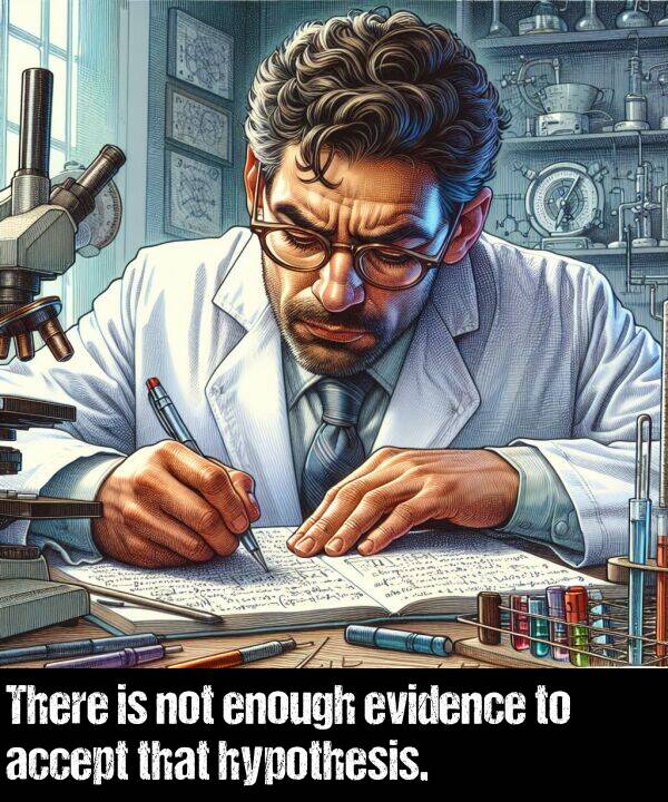 enough: There is not enough evidence to accept that hypothesis.