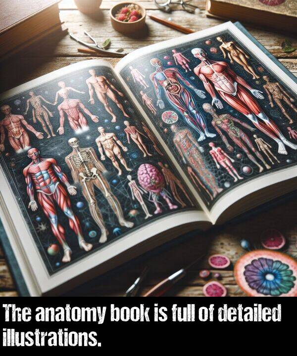 book: The anatomy book is full of detailed illustrations.