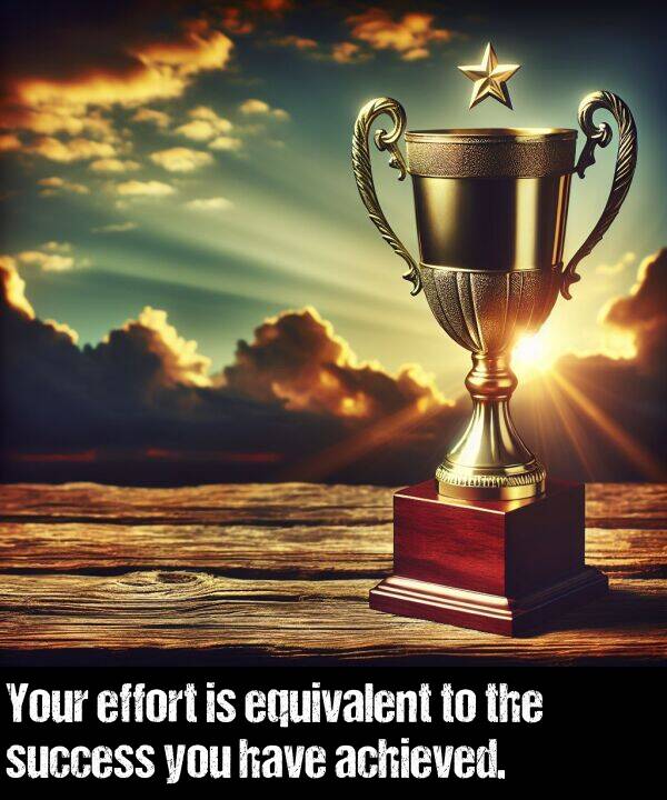 have: Your effort is equivalent to the success you have achieved.