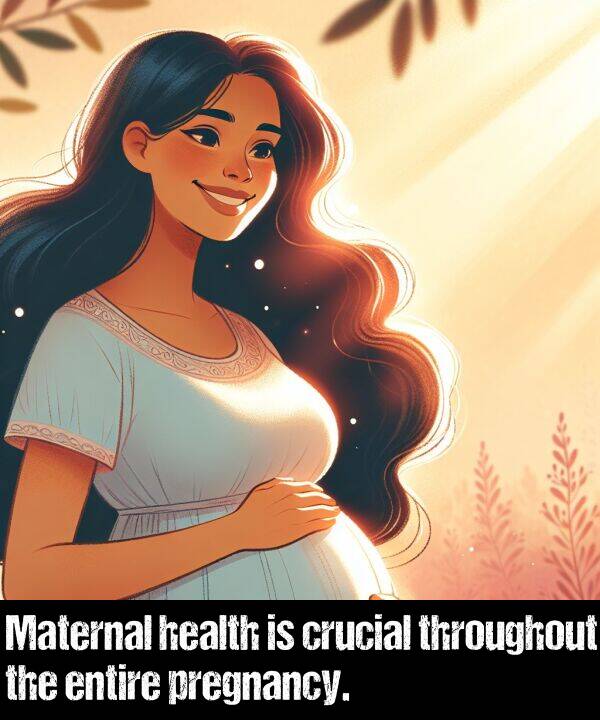 entire: Maternal health is crucial throughout the entire pregnancy.