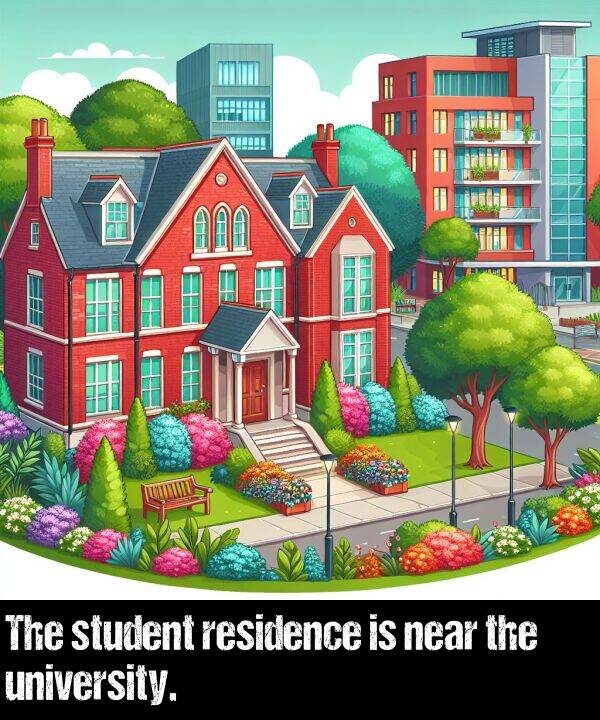 residence: The student residence is near the university.