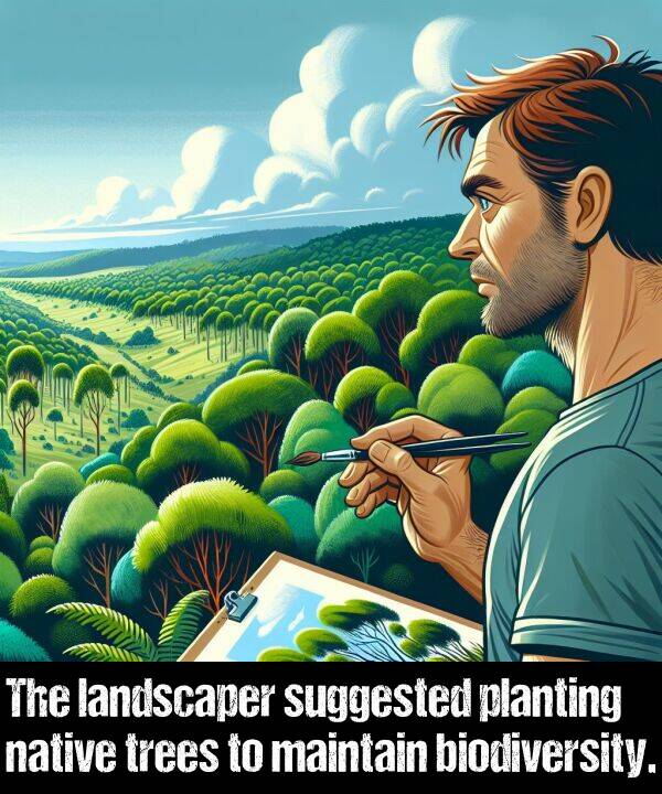 landscaper: The landscaper suggested planting native trees to maintain biodiversity.