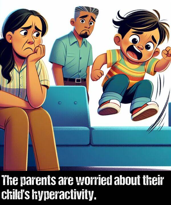 their: The parents are worried about their child's hyperactivity.