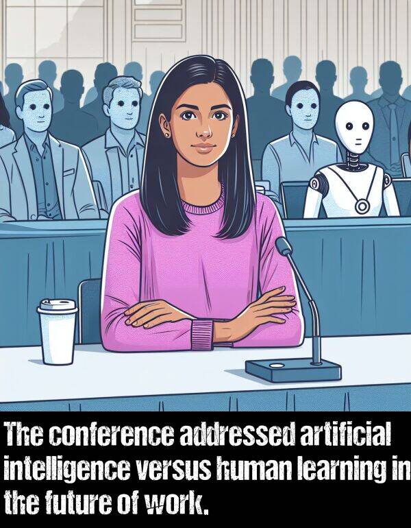 intelligence: The conference addressed artificial intelligence versus human learning in the future of work.