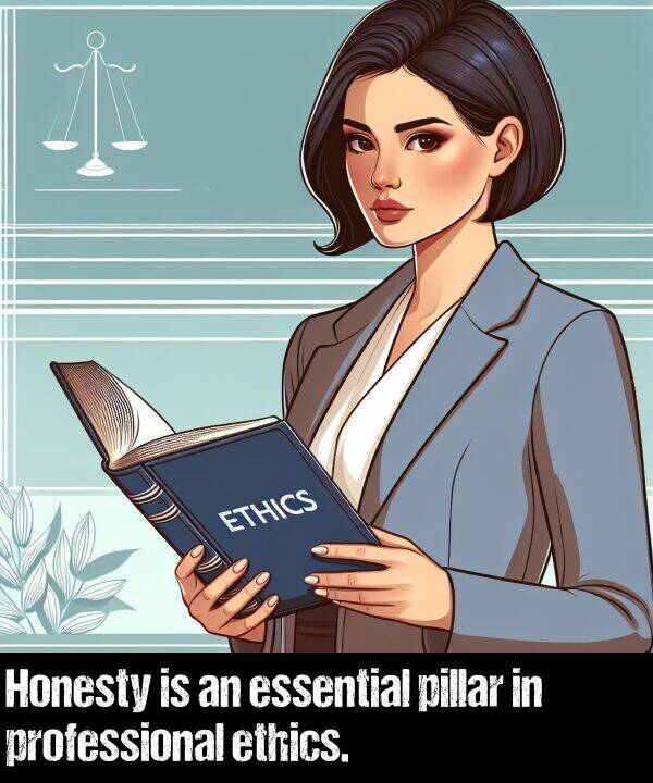 professional: Honesty is an essential pillar in professional ethics.