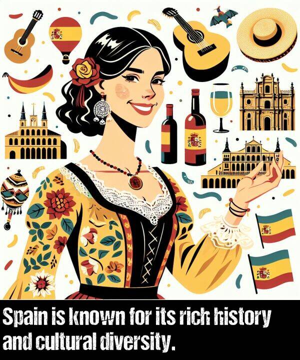 its: Spain is known for its rich history and cultural diversity.