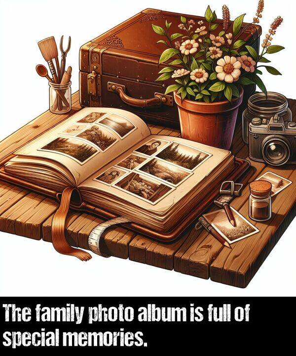 family: The family photo album is full of special memories.