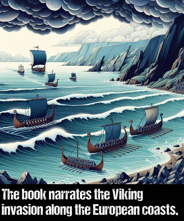 book: The book narrates the Viking invasion along the European coasts.