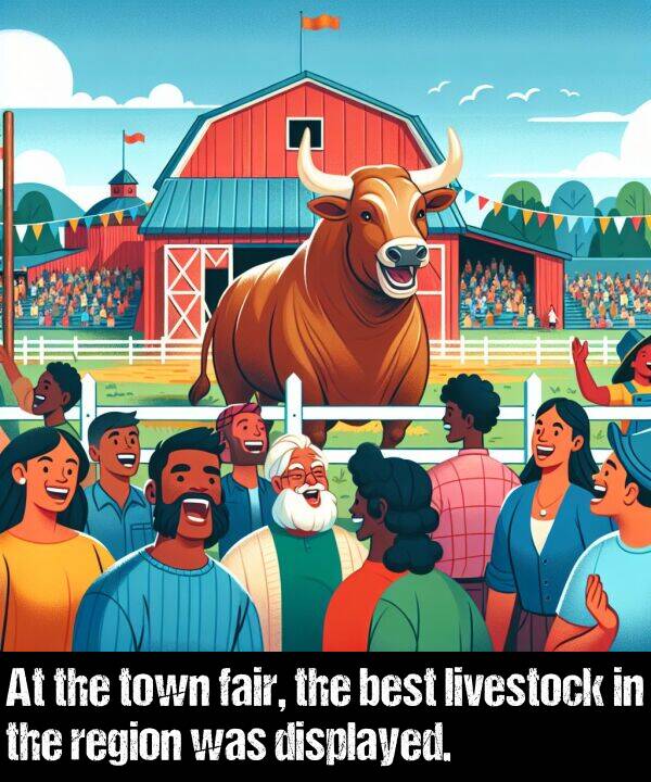 livestock: At the town fair, the best livestock in the region was displayed.