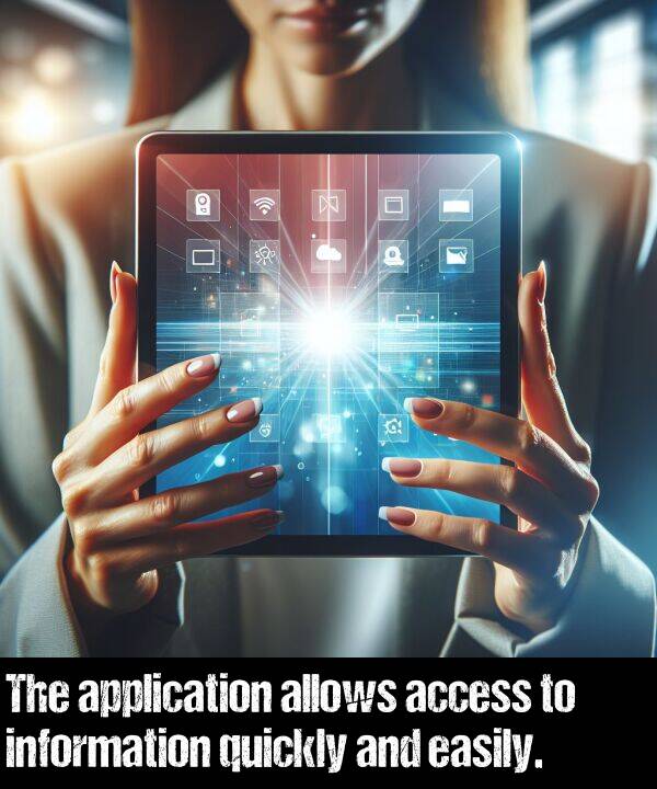 access: The application allows access to information quickly and easily.