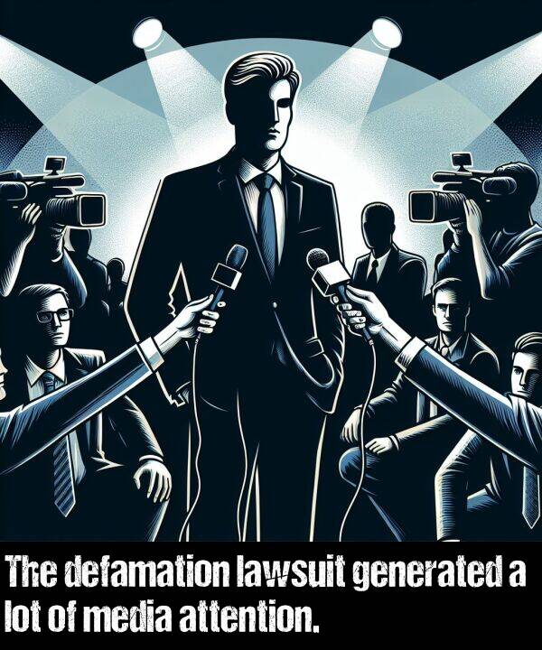 generated: The defamation lawsuit generated a lot of media attention.