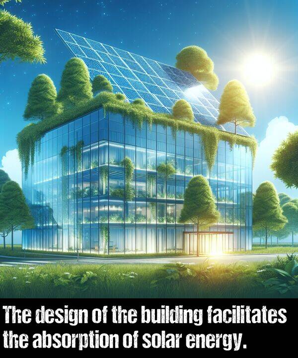 design: The design of the building facilitates the absorption of solar energy.