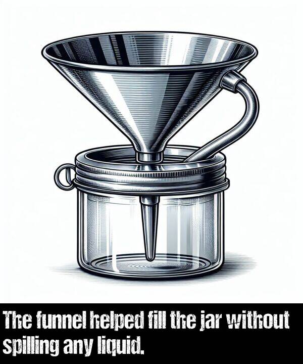 any: The funnel helped fill the jar without spilling any liquid.