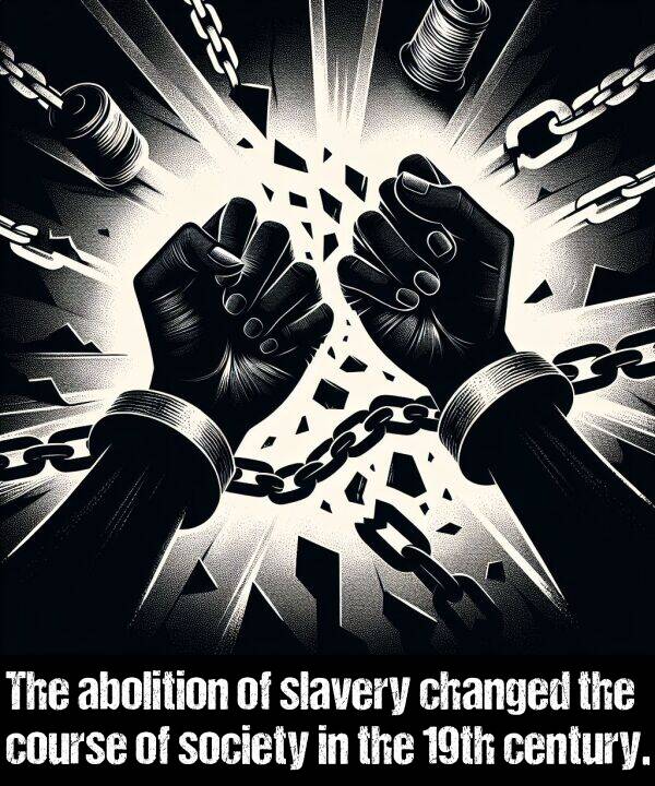 century: The abolition of slavery changed the course of society in the 19th century.