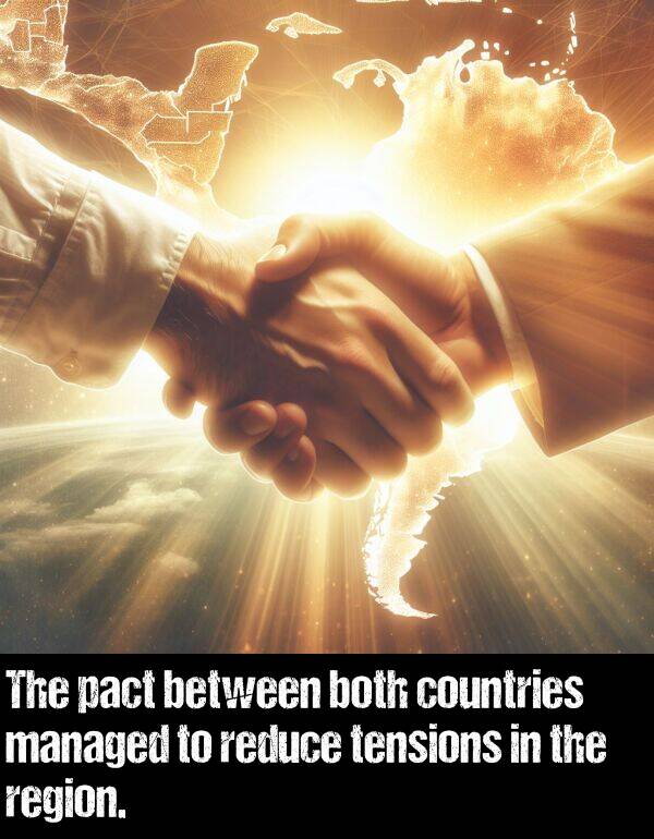 both: The pact between both countries managed to reduce tensions in the region.