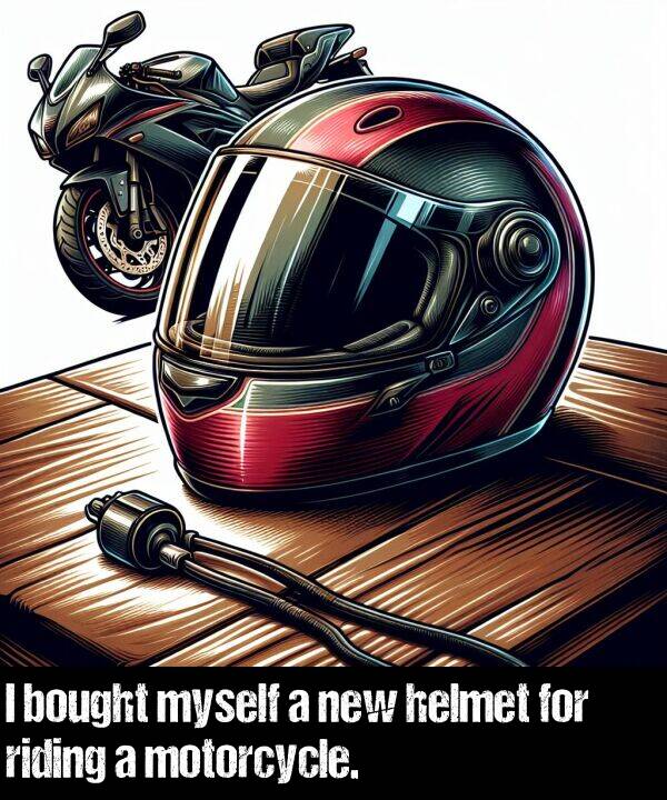 new: I bought myself a new helmet for riding a motorcycle.