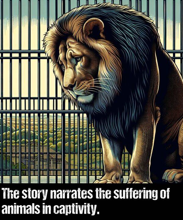 animals: The story narrates the suffering of animals in captivity.