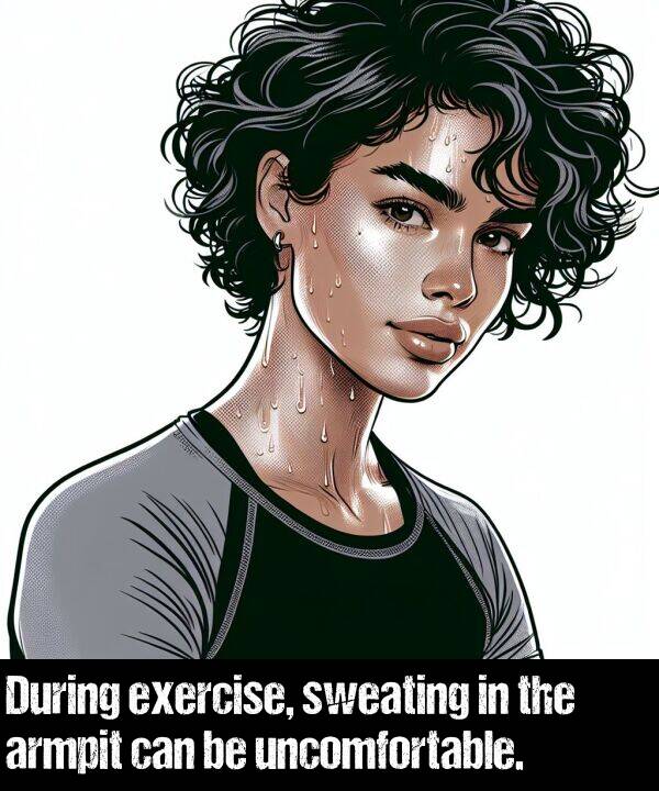 exercise: During exercise, sweating in the armpit can be uncomfortable.