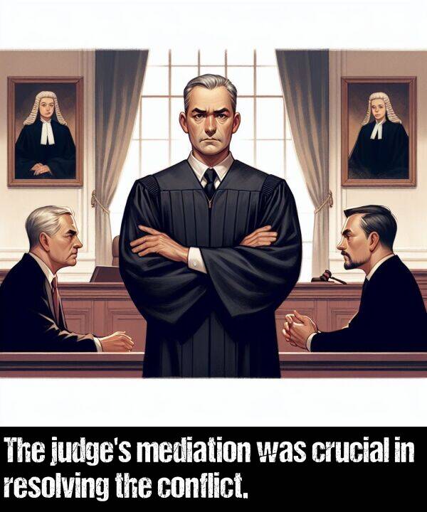 crucial: The judge's mediation was crucial in resolving the conflict.