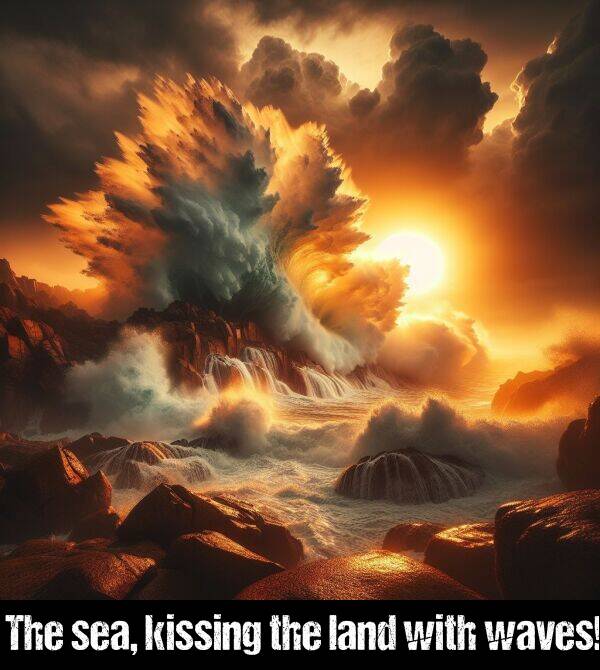 sea: The sea, kissing the land with waves!