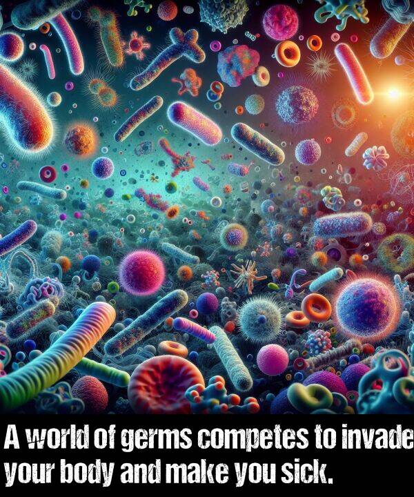 body: A world of germs competes to invade your body and make you sick.