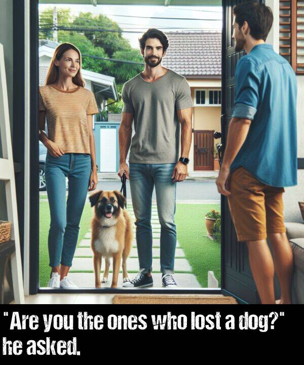 who: "Are you the ones who lost a dog?" he asked.