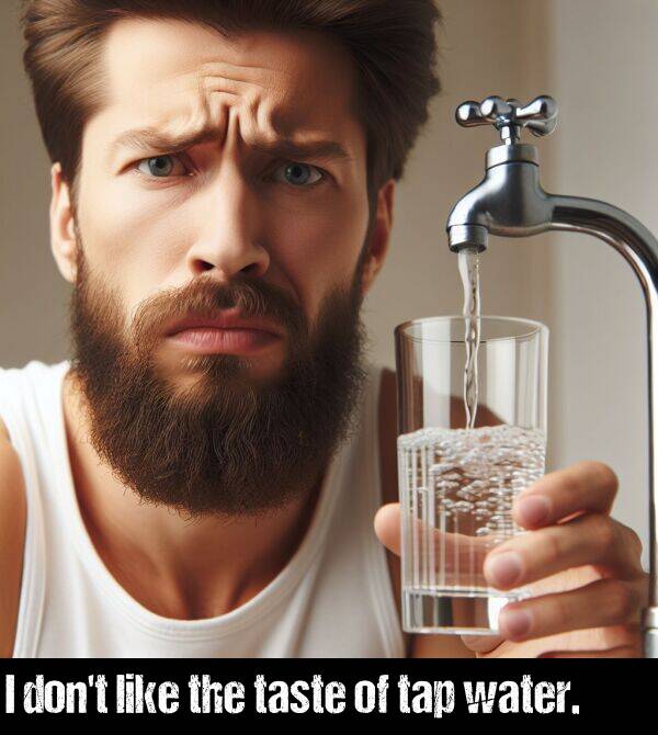 the: I don't like the taste of tap water.