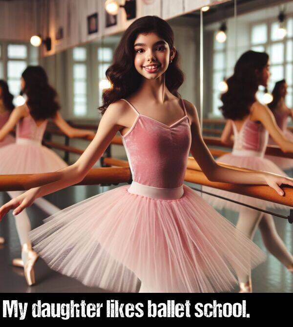 ballet: My daughter likes ballet school.