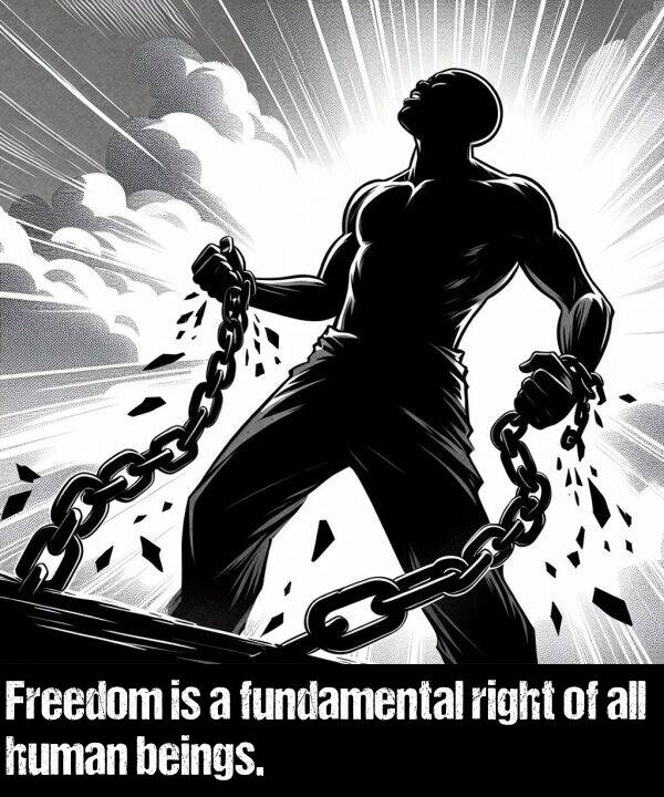 all: Freedom is a fundamental right of all human beings.