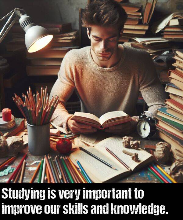 our: Studying is very important to improve our skills and knowledge.