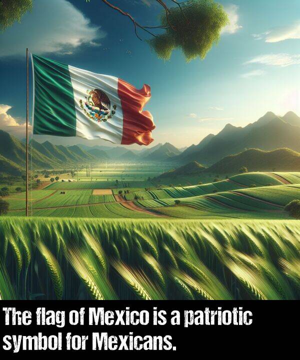 flag: The flag of Mexico is a patriotic symbol for Mexicans.